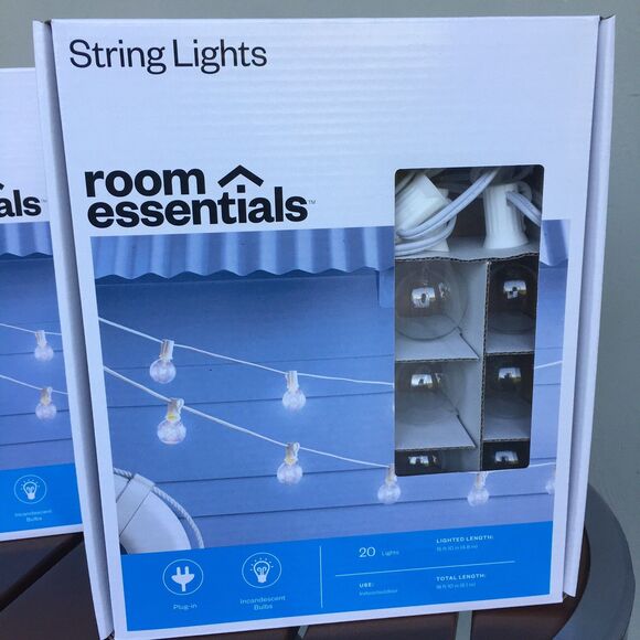 Room Essential String Lights 2 New Boxes Indoor/Outdoor 40 Bulb Patio Living - Picture 3 of 8